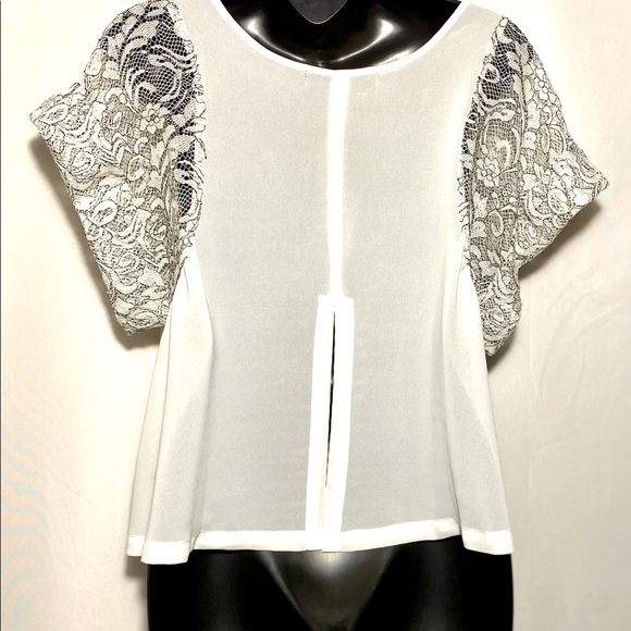 Anthropology Love Stitch Boho top blouse with lace sleeves - Picture 5 of 8